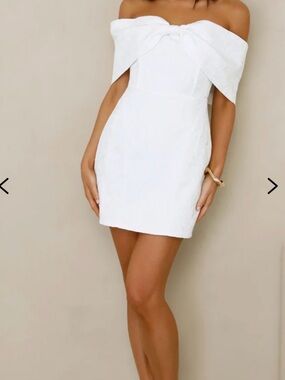 Hello Molly Slaying Slowly Off-Shoulder white Mini Dress SOLD OUT ON SITE